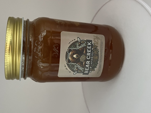 Bear Creek Apiaries raw wildflower honey jar